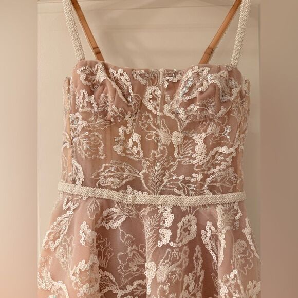 NWOT Bronx and Banco Midnight Bridal Sequin Mini Dress in White - Picture 6 of 15